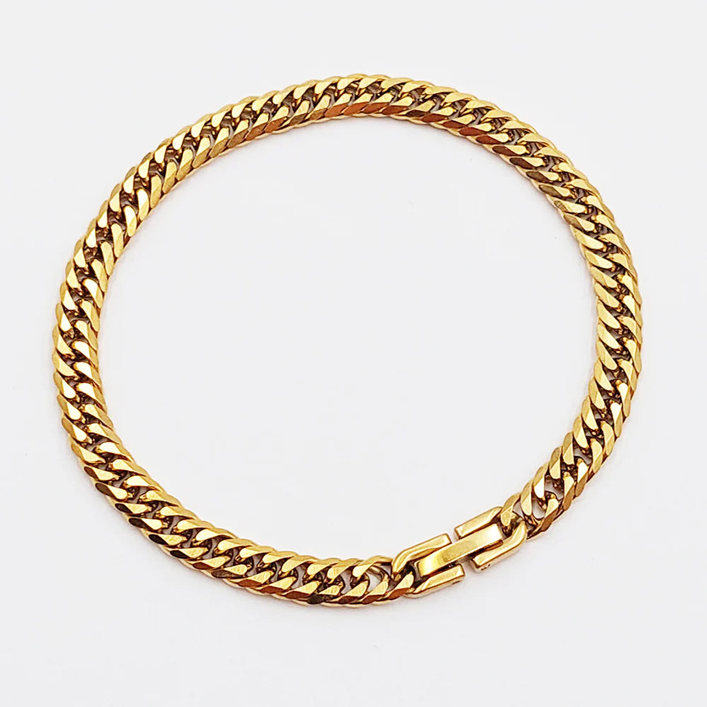 Japan Cut Gold Bracelet with Clip Lock