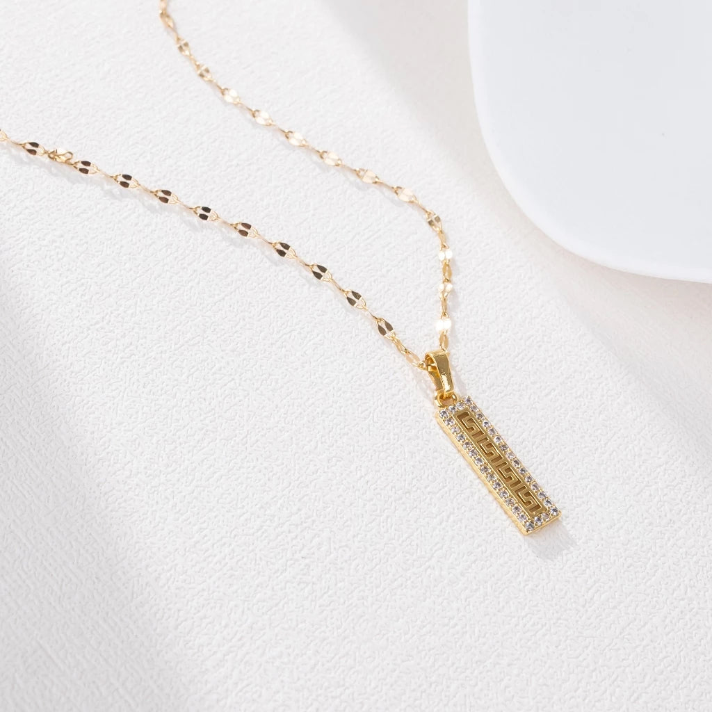 Rectangular Gold Necklace