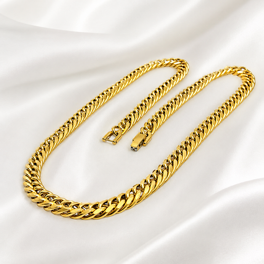 Japan Cut Gold Necklace with Clip Lock