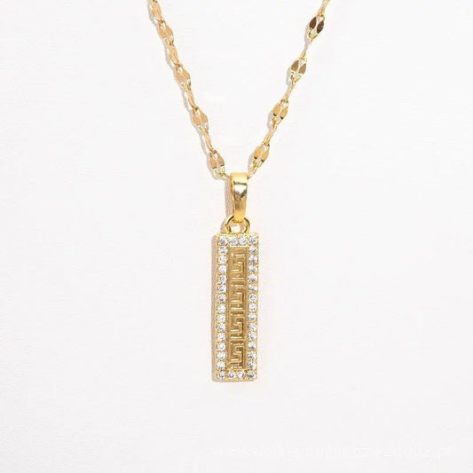 Rectangular Gold Necklace